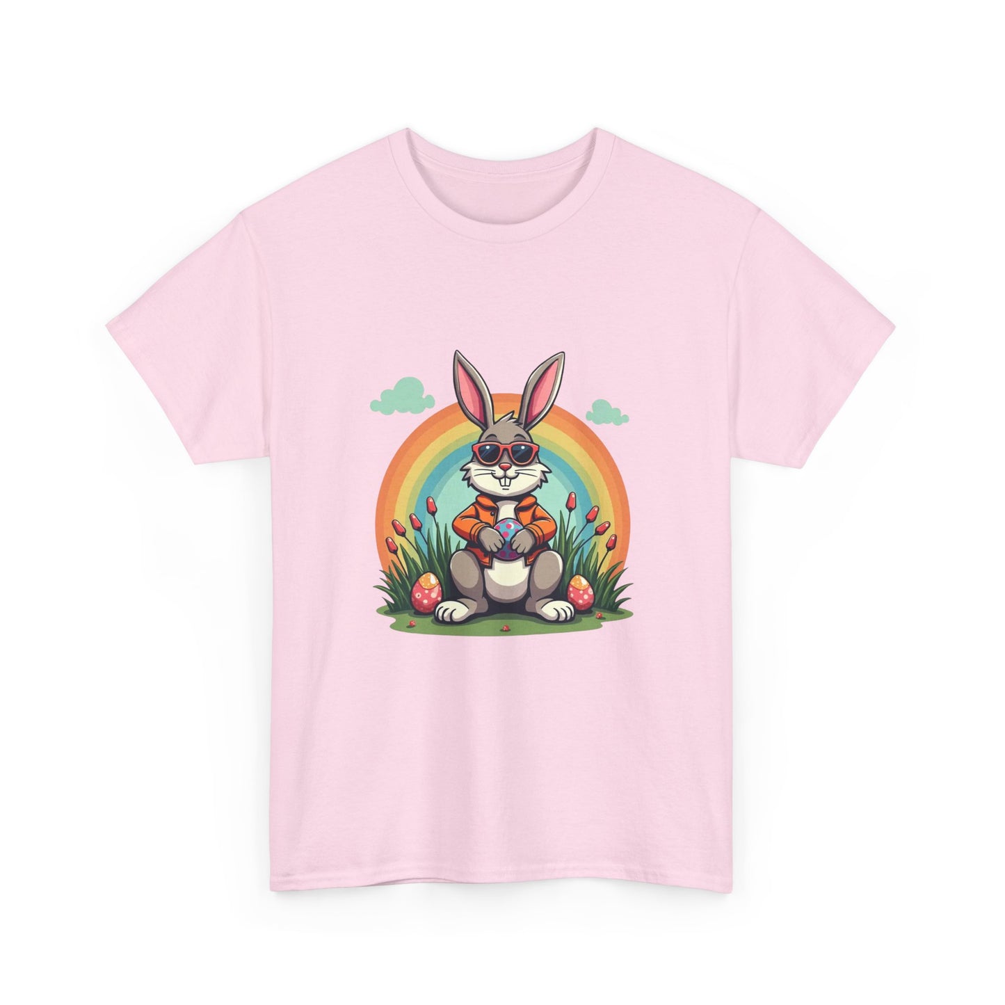 Easter Bunny Rainbow T-Shirt — Cute Bunny Holding Eggs Tee
