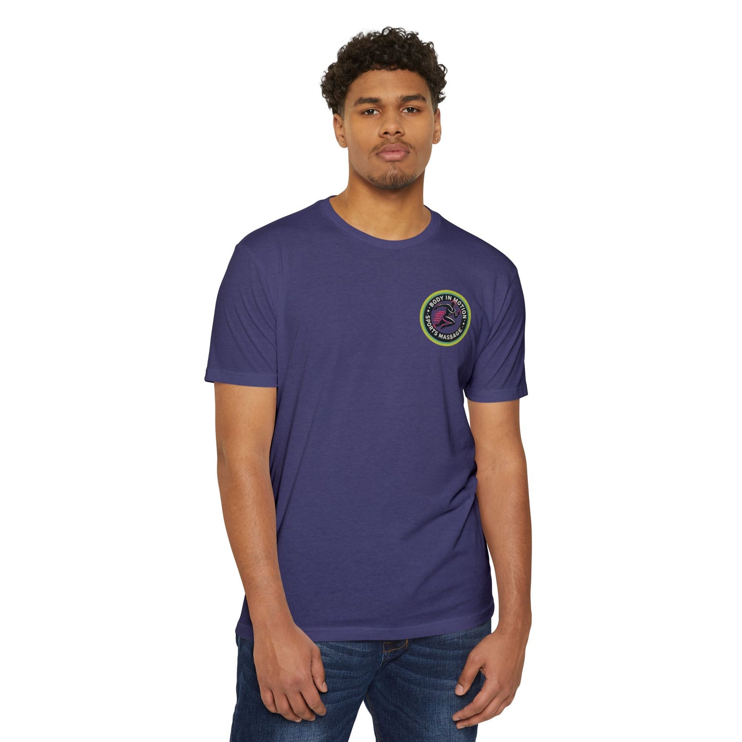 Sports Massage, Retro Camper Badge T-Shirt — Vintage RV Travel Logo Tee