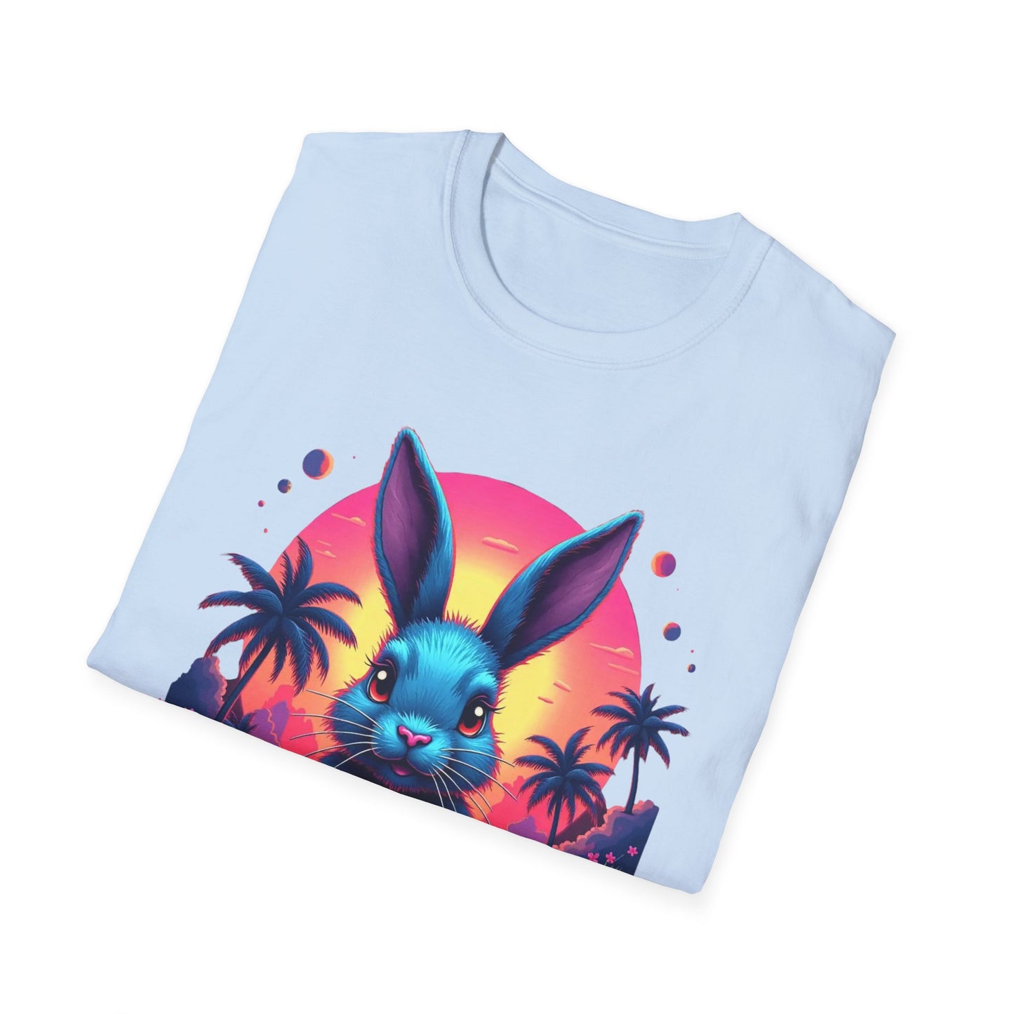 Easter Bunny Neon Sunset, unisex T-Shirt