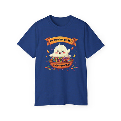 Funny Halloween Diet, Unisex Tee, Cute Ghost Humor Shirt, Gift for Halloween Lovers, Halloween Diet T-Shirt, Spooky Season Apparel