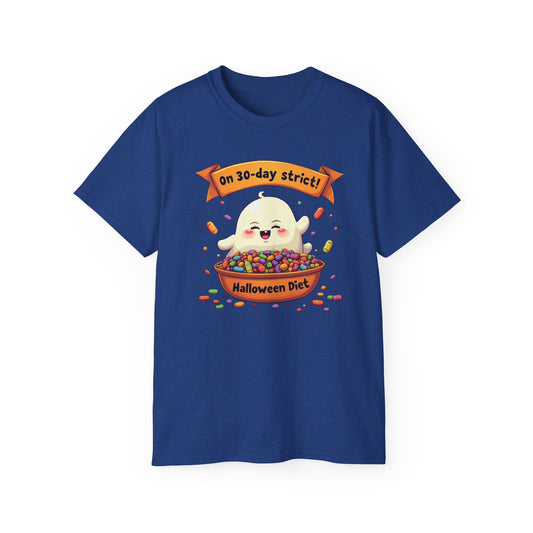 Funny Halloween Diet, Unisex Tee, Cute Ghost Humor Shirt, Gift for Halloween Lovers, Halloween Diet T-Shirt, Spooky Season Apparel