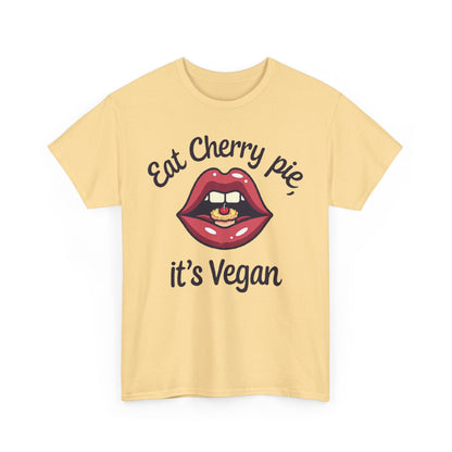 Vegan Cherry Pie Graphic Tee for Food Lovers - Psychonaut Swag