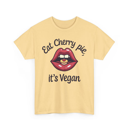 Vegan Cherry Pie Graphic Tee for Food Lovers - Psychonaut Swag