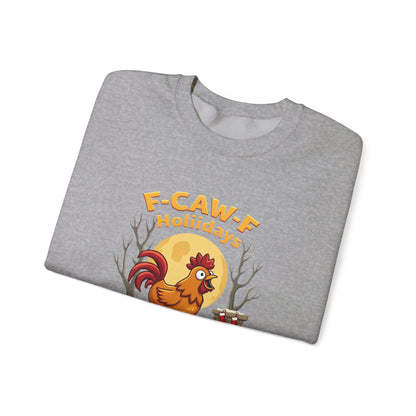 Rooster F-Caw-f Holiday sweater, Unisex Heavy Blend™ Crewneck Sweatshirt