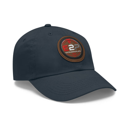 Extruder2Plate, Dad Hat with Leather Patch (Round)