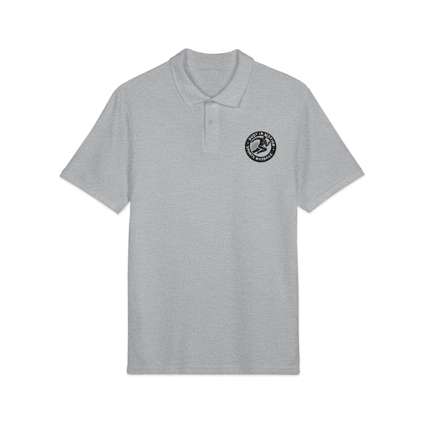 Sports Massage, Embroidered Crest Polo Shirt — Classic White Chest Logo