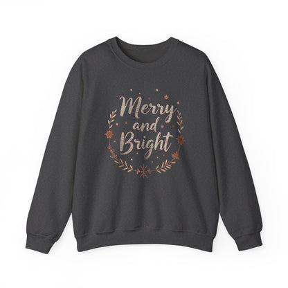 Merry and Bright Crewneck Sweatshirt — Holiday Christmas Sweatshirt