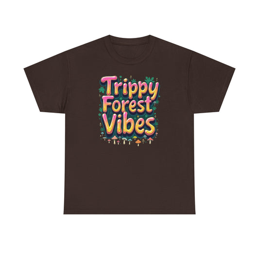 Trippy Forest Vibes Tee, Unisex Cotton T-Shirt, Bohemian Graphic Tee, Psychedelic Shirt, Nature Lover Gift, Festival Apparel - Psychonaut Swag