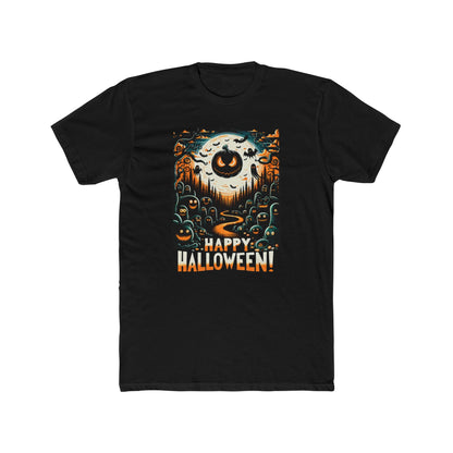 Happy Halloween Graphic Tee, Unisex Cotton Crew Tee, Funny Halloween Shirt, Spooky Apparel, Fall Festive Outfit