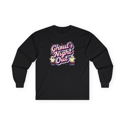 Ghoul's Night Out Long Sleeve Tee — Cute Halloween Ghost Graphic Shirt