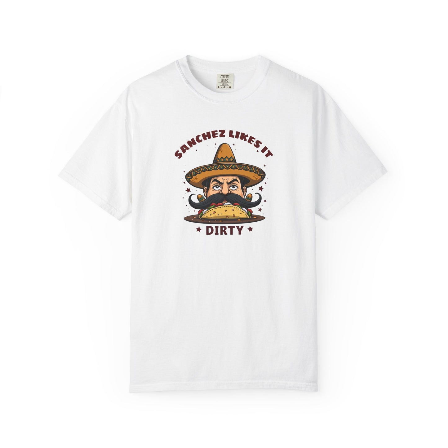 "Dirty Taco" Moustache and Sombrero Taco Graphic Tee
