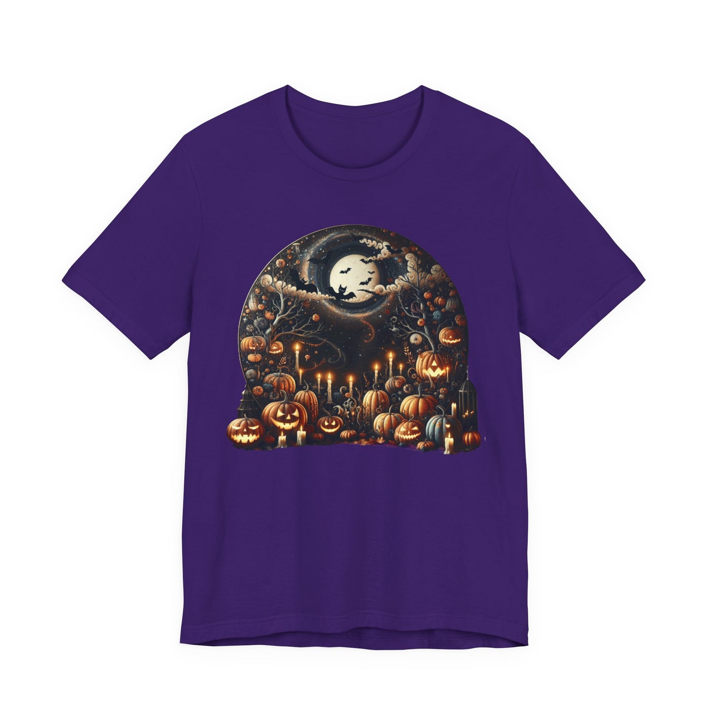 Halloween Pumpkin mural, Short Sleeve Tee, Spooky Tee, Unisex Halloween Shirt, Autumn T-shirt, Harvest Festival Shirt, Trick or Treat Shirt, [...]