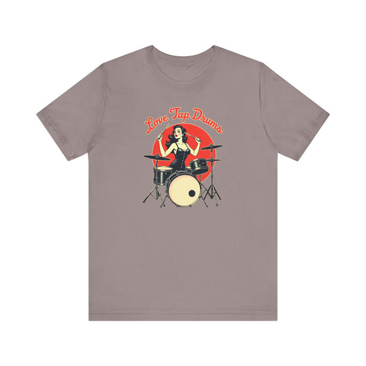 Love Tap Drums, Drummer Tee - Perfect for Music Lovers, Band Merch, Gifts for Musicians, Concerts, Casual Wear, Love Tap Drums - Psychonaut Swag