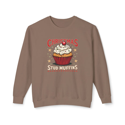 Christmas Stud Muffins, Unisex Lightweight Crewneck Sweatshirt