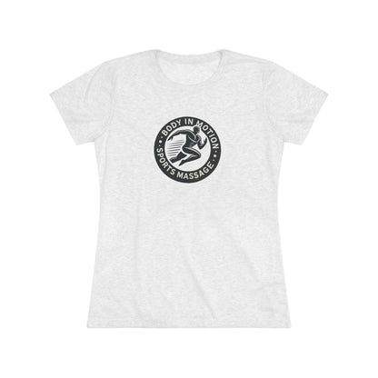 Sports Massage, Women’s Triblend Tee — "Body in Motion Sports Massage" Logo Shirt