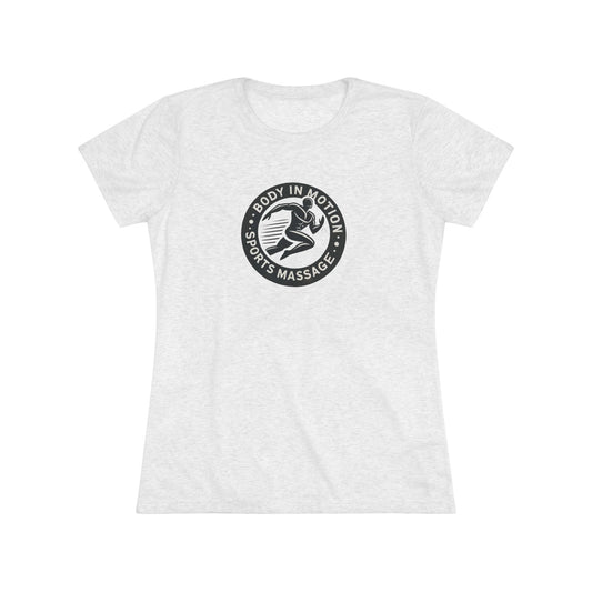 Sports Massage, Women’s Triblend Tee — "Body in Motion Sports Massage" Logo Shirt