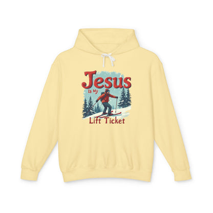 Jesus Is My Lift Ticket Hoodie — Christian Skiing Pullover