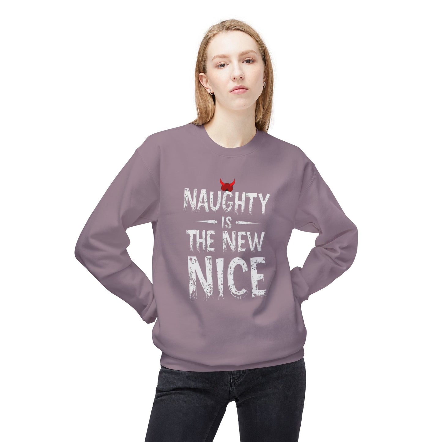 Naughty is the new nice, Unisex Midweight Softstyle Fleece Crewneck Sweatshirt
