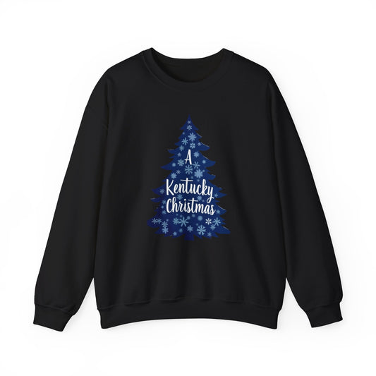 Kentucky Christmas Sweatshirt — Blue Plaid Tree Holiday Crewneck