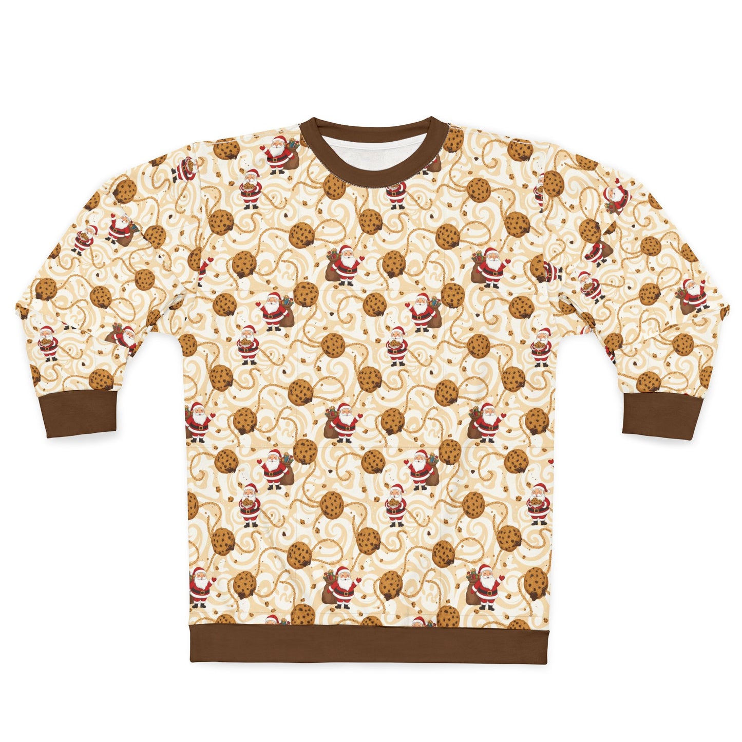 Christmas Cookie Pattern Ugly Sweatshirt — Santa & Cookies All-Over Print