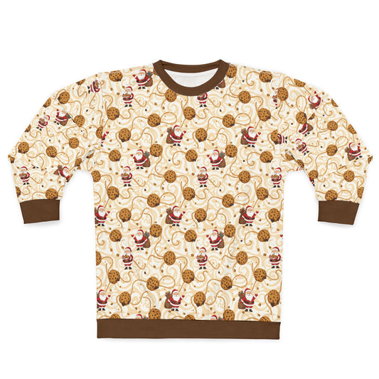 Christmas Cookie Pattern Ugly Sweatshirt — Santa & Cookies All-Over Print
