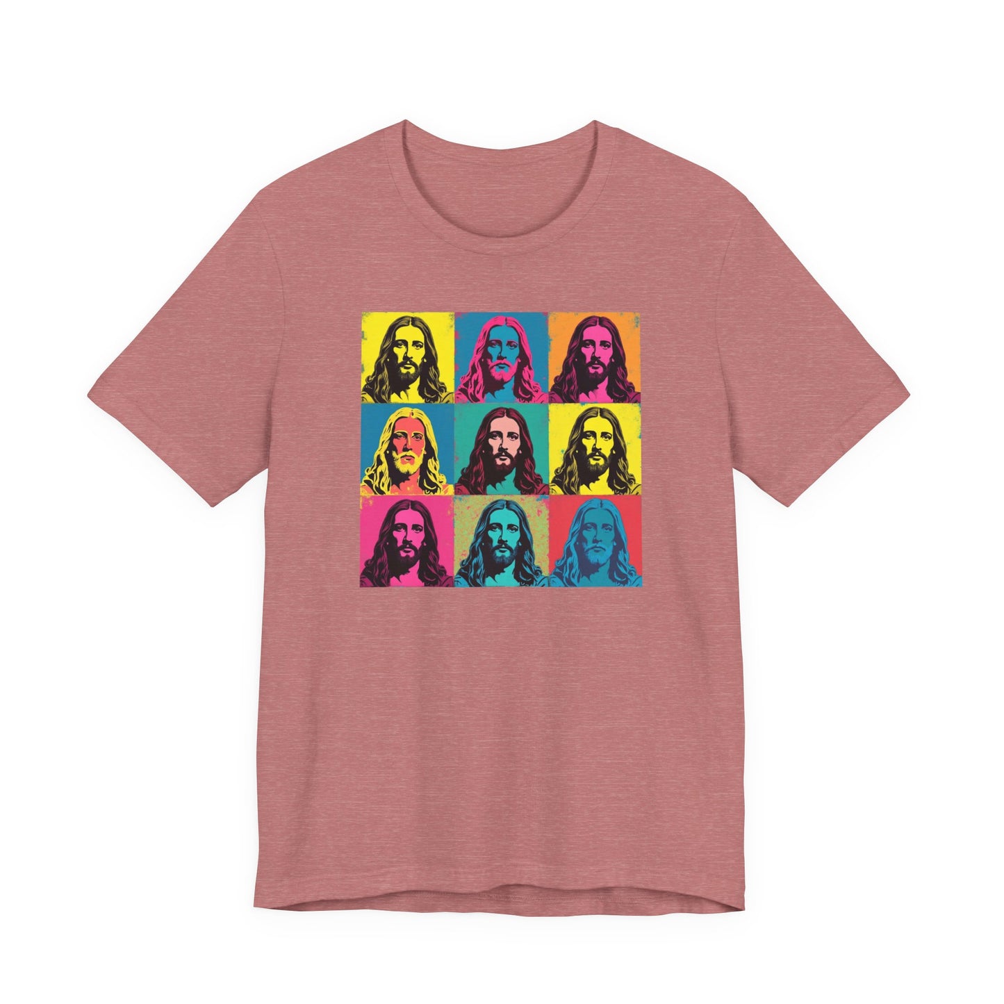 Jesus, Pop Art T-Shirt — Retro Colorful Nine-Panel Graphic Tee