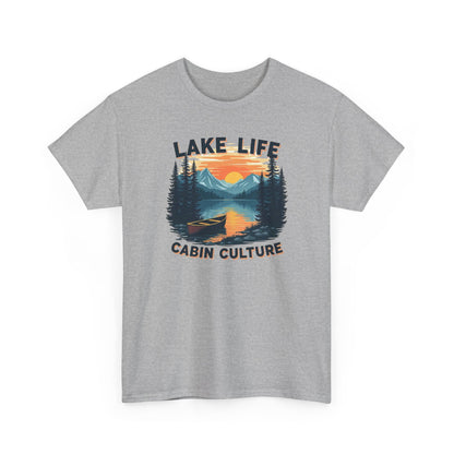 Lake Life Cabin Culture T-Shirt — Vintage Sunset Wilderness Tee