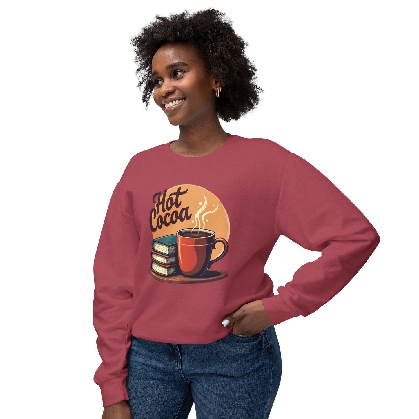 Hot Cocoa & Books Sweatshirt — Cozy Reading Crewneck