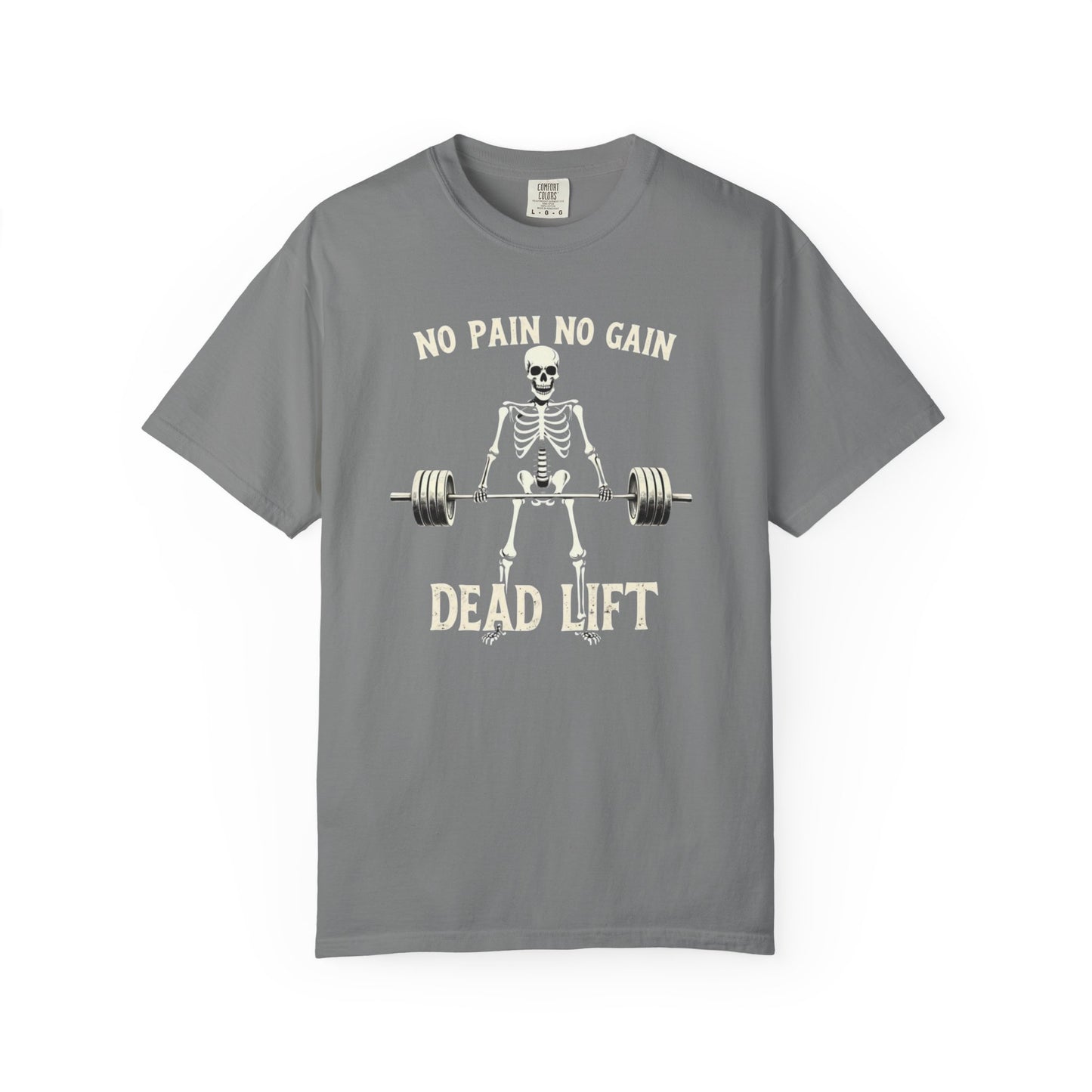 Deadlift Skeleton T-Shirt — “No Pain No Gain” Weightlifting Gym Tee