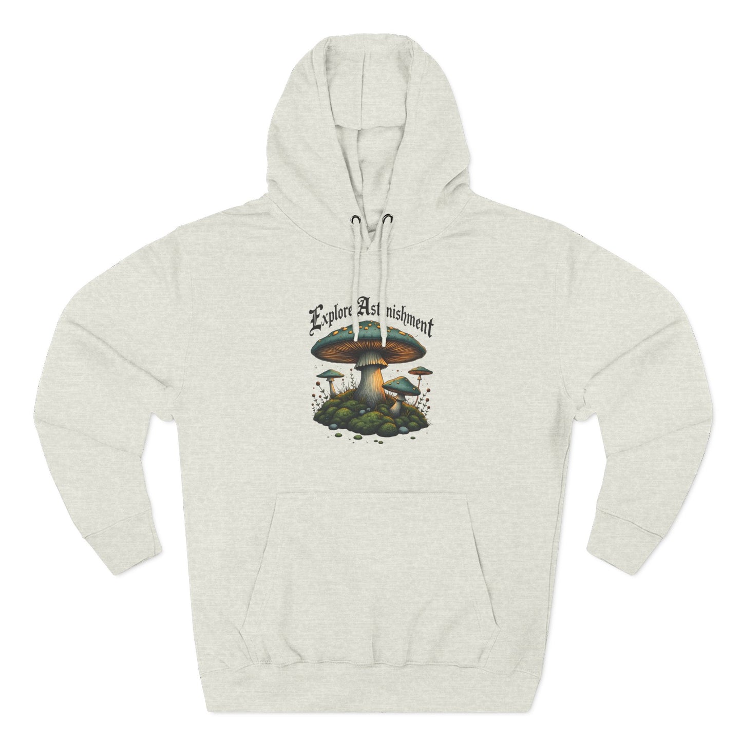 Mushroom Forest Hoodie - 'Earth And Adventure' Vintage Fungi Graphic Pullover