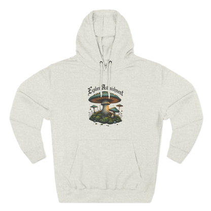 Mushroom Forest Hoodie - 'Earth And Adventure' Vintage Fungi Graphic Pullover