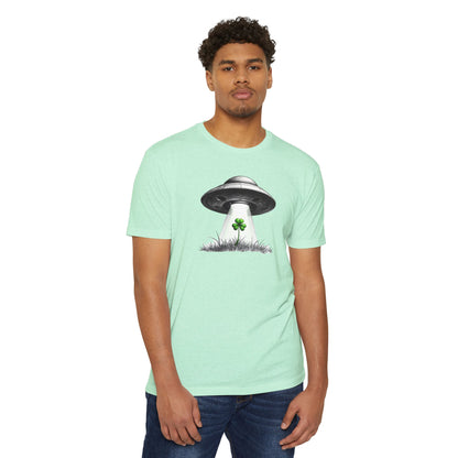 UFO Abduction Shamrock Tee — St. Patrick’s Day Alien Graphic T-Shirt