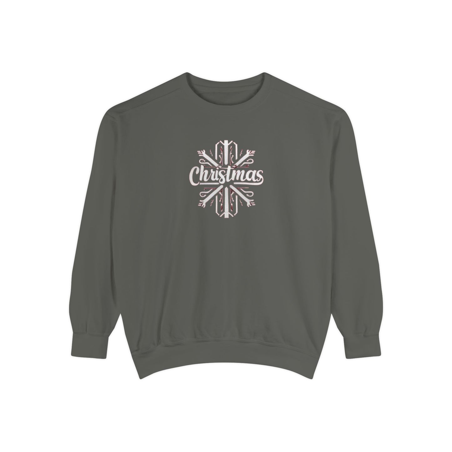 Christmas Snowflake, Unisex Garment-Dyed Sweatshirt