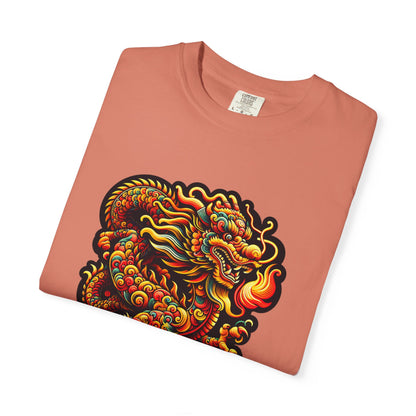 Dragon, Unisex Dragon Graphic T-Shirt - Colorful Garment-Dyed Tee - Psychonaut Swag