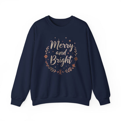 Merry and Bright Crewneck Sweatshirt — Holiday Christmas Sweatshirt