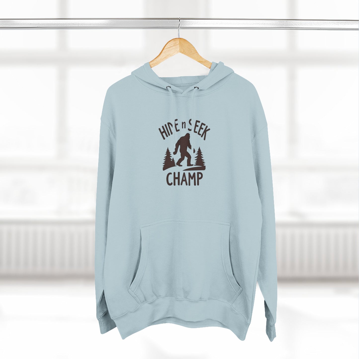 Hide & Seek Champ Hoodie — Bigfoot Sasquatch Graphic Pullover