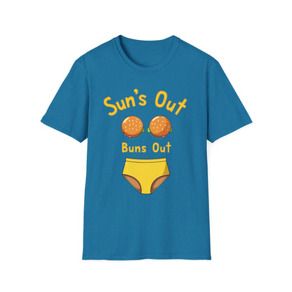 Sun's Out Buns Out, Sunny Vibes T-Shirt - Funny Summer Tee for Beach Days, BBQs, Pool Parties, Birthday Gifts, Vacation Wear - Psychonaut Swag