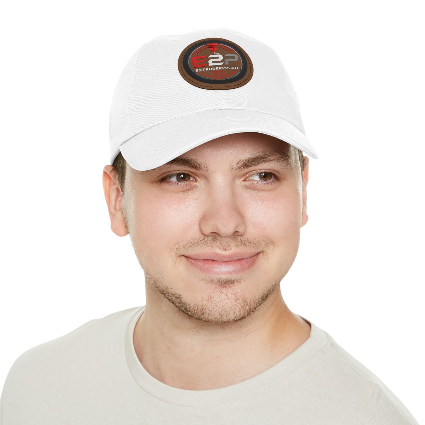 Extruder2Plate, Dad Hat with Leather Patch (Round)