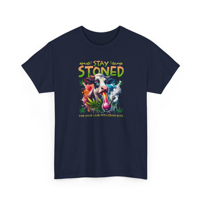 Stay Stoned Cow T-Shirt – Funny Cannabis Graphic Tee