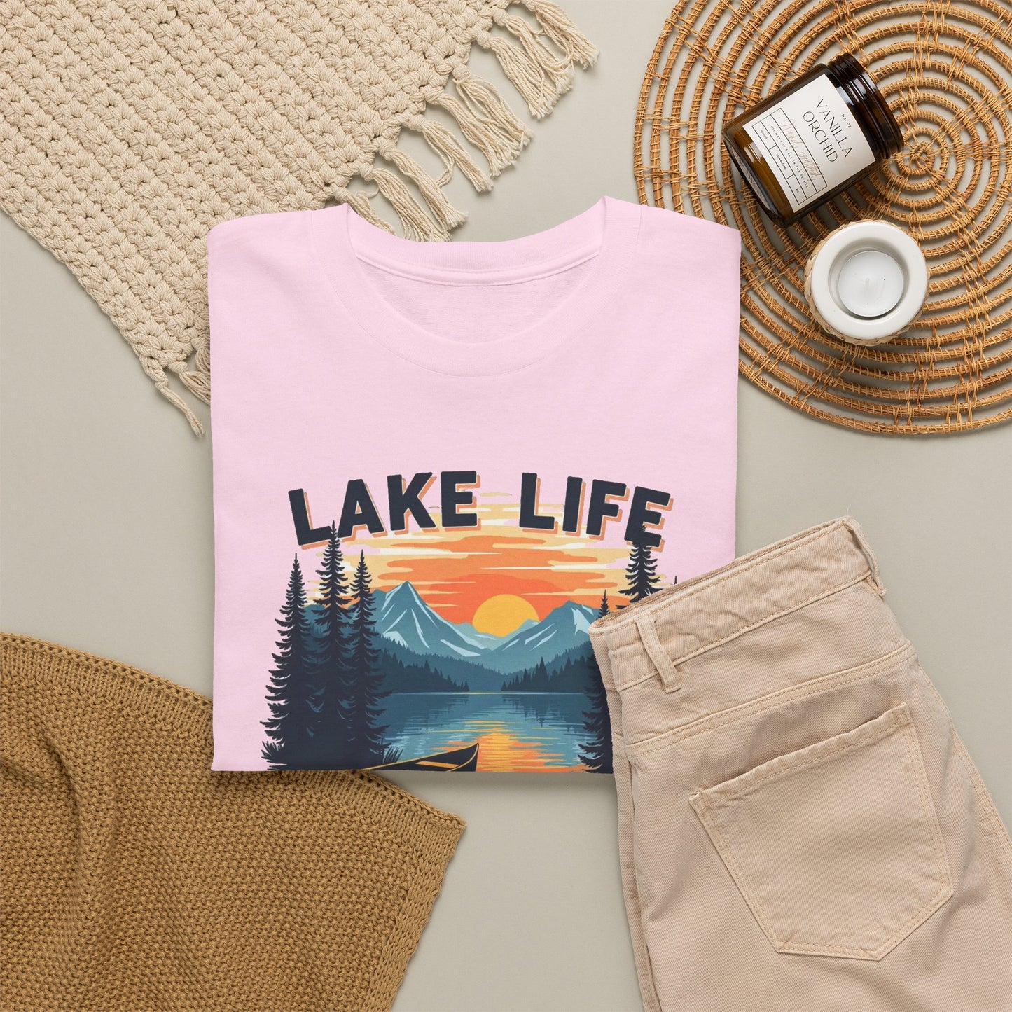 Lake Life Cabin Culture T-Shirt — Vintage Sunset Wilderness Tee
