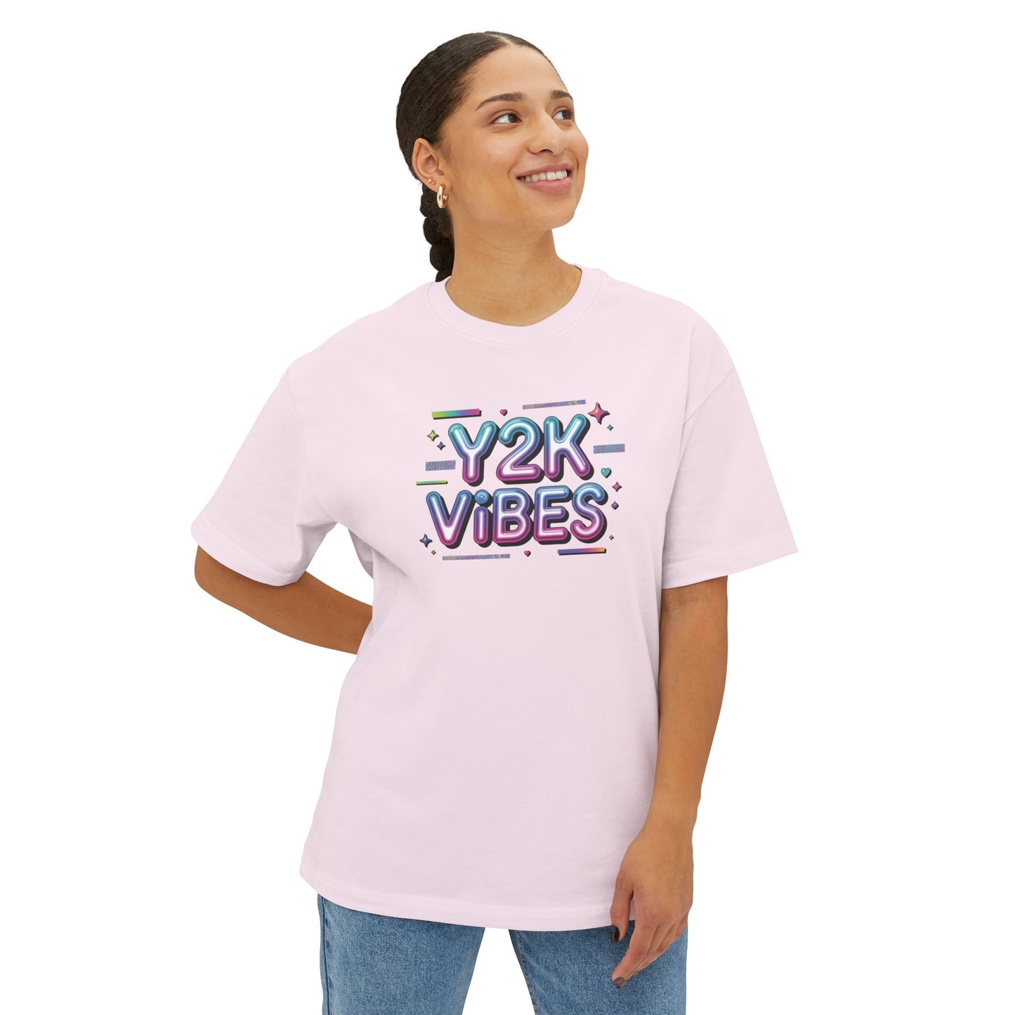 Y2K Vibes Tee - Retro 2000s Graphic Boxy T-Shirt
