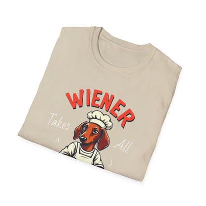 Wiener takes all, Dog Humor T-Shirt, Funny Pet Lover Gift, Cute Dog Tee, Unisex Funny Shirt, Dog Lover's Apparel - Psychonaut Swag