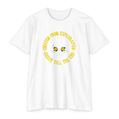Skull Exploration T-Shirt | Unisex Tee for Adventurers, Fun Graphic Tee, Unique Gift for Explorers, Perfect for Casual Days, Evolution Theme
