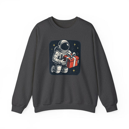 Astronaut holding Gift,  Unisex Heavy Blend™ Crewneck Sweatshirt