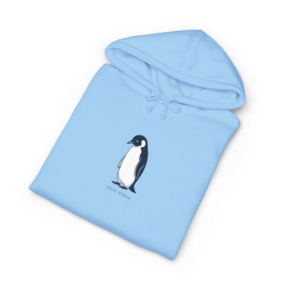 Penguin Chill vibes, Sketch Hoodie — Minimal Penguin Illustration Sweatshirt