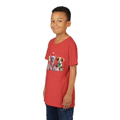 Kids Christmas Puppy Tee — Cute Festive Dogs in Santa Hats