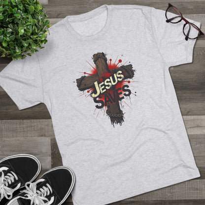 Jesus Saves Cross Tee — Christian Faith Graphic T-Shirt