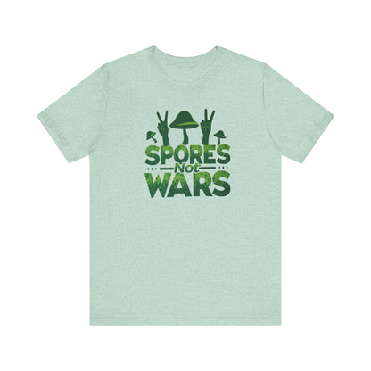 Spores Not Wars - Eco-Friendly Statement Shirt, Casual Wear, Gift for Nature Lovers, Unique Graphic Tee, Sustainable Fashion - Psychonaut Swag