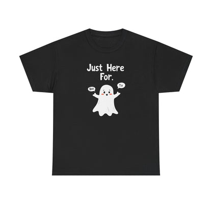 Ghost Watching Boo – Ty “Just Here For Boo Ty” Halloween T‑Shirt