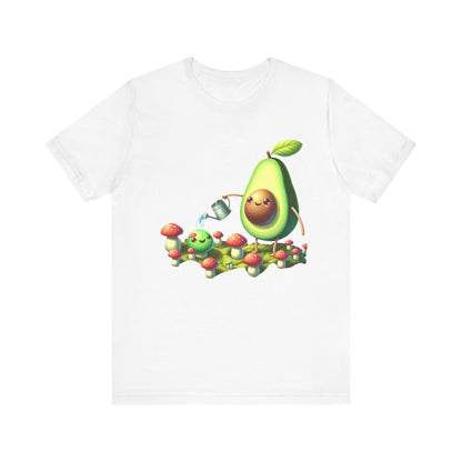 Short Sleeve Tee - Avocado watering magic shrooms.  Funny Design - Psychonaut Swag
